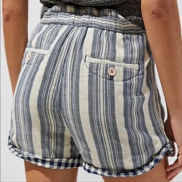 ✨Pilcro Anthropologie Womens Everyday Stripe Paperbag High Waist Sz 31 Shorts✨ - Picture 4 of 11